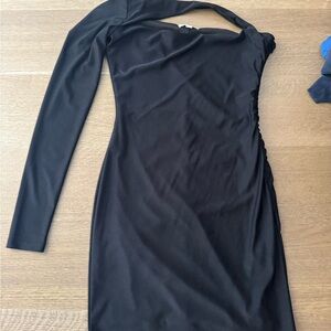 Superdown Black One Shoulder Dress